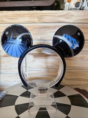 Disney Blue Space Mountain Glitter Mouse Ear Headband